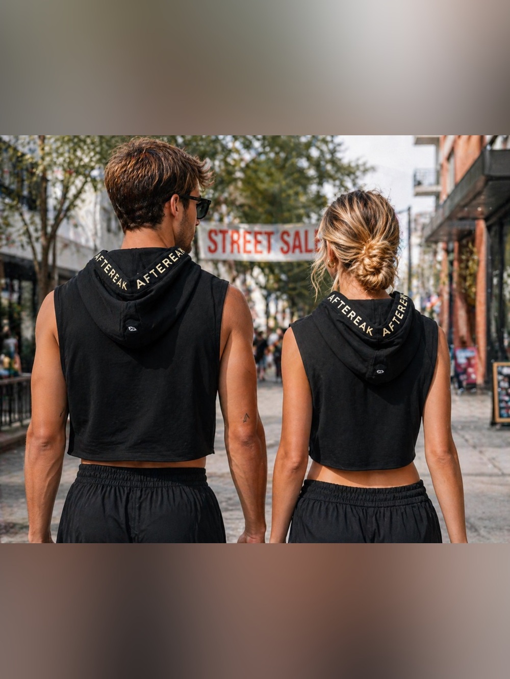 AthletiFreak Cropped Unisex Hoodie in Black S NWT